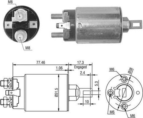 MAGNETI MARELLI Тяговое реле, стартер 940113050395